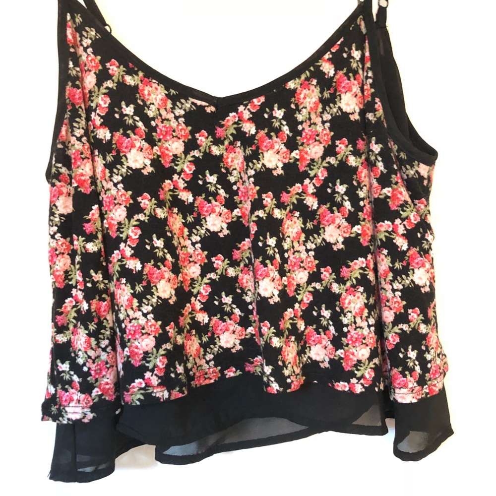 summer cropped tank top, floral